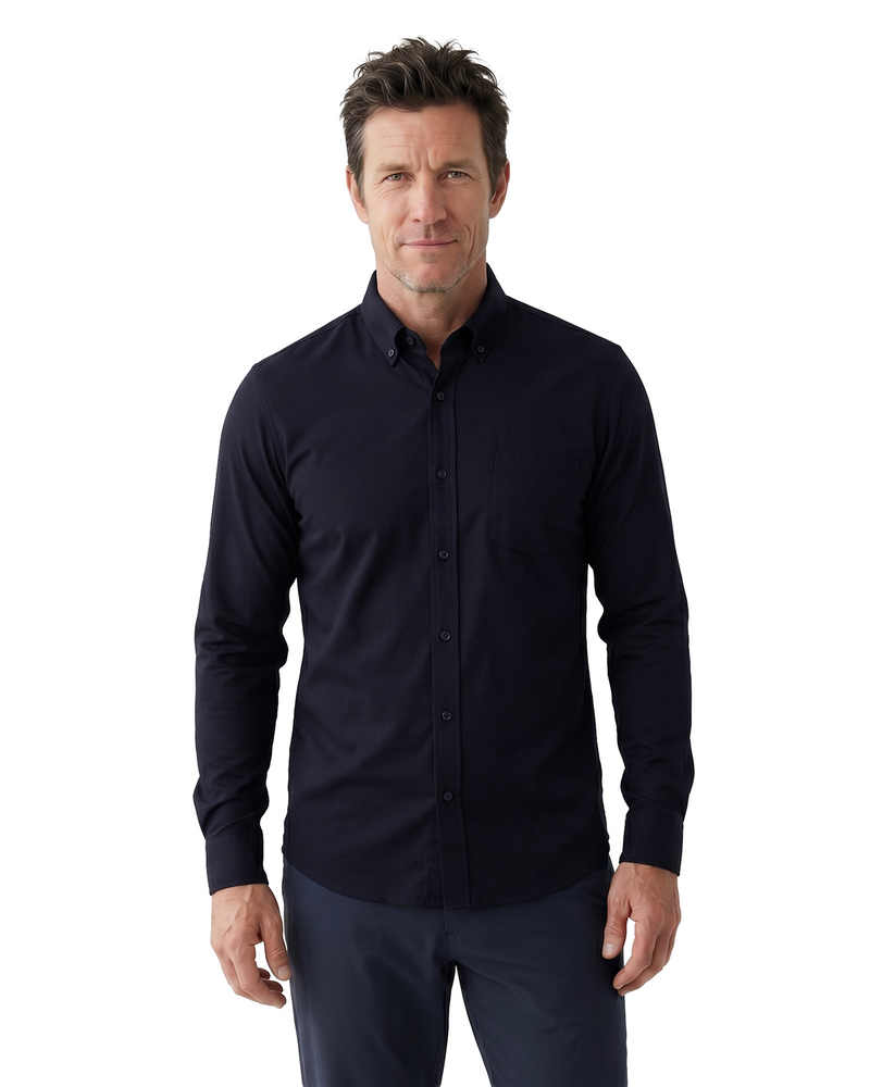 Navy Blue - Men's Cotton Stretch Woven