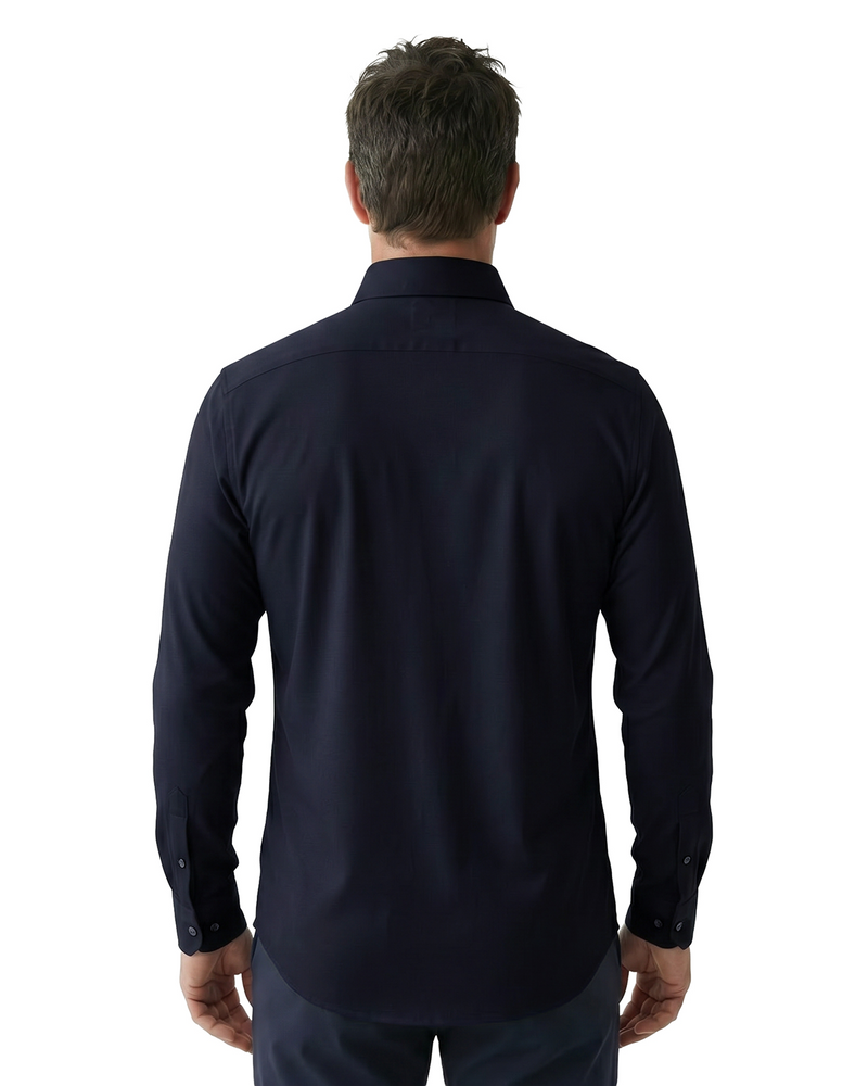 Navy Blue - Men's Cotton Stretch Woven